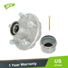 Galvanized 5 Lug 2000lb Pre-Greased Trailer Hub Kit 1/16" Bearings 1 1/4" Seal