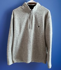 Mens Izod Sweatshirt - Size Large Pullover 1/4 Zip Long Sleeve - Gray