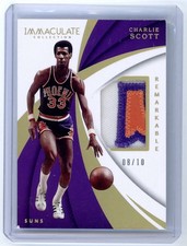 2017 Panini Immaculate Remarkable Charlie Scott Game Used Prime Patch Gold /10