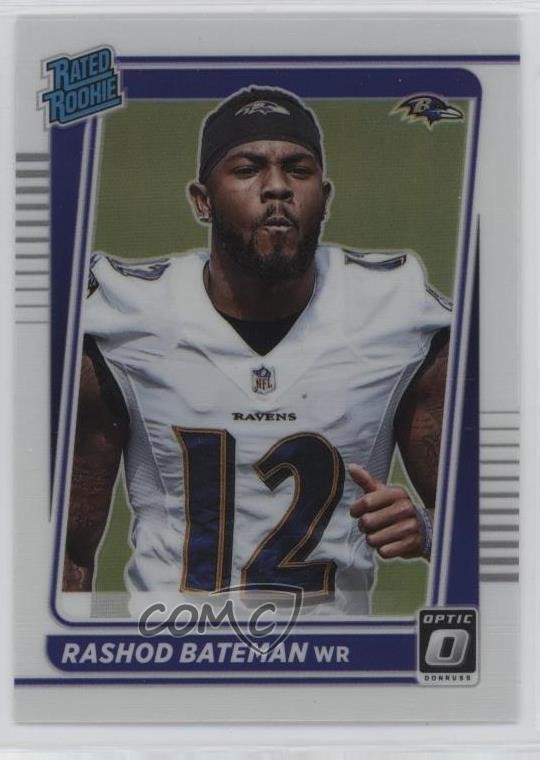 2021 Panini Donruss Optic Rated Rookie Holo Prizm Variation Rashod Bateman 1k78