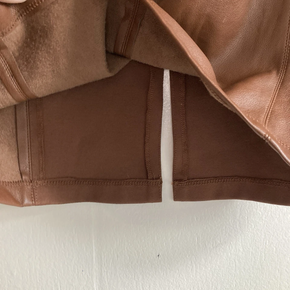 Andrew Marc New York Chocolate Brown Vegan Leather Pencil Skirt Size Small - Image 2 of 4