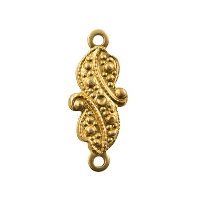 2 Loop Raw Brass Swirl Pattern Connector Link 17.5x7.5mm (4) mtl517A