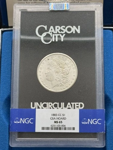 1883 CC Morgan Silver Dollar $1 NGC MS65 Uncirculated GSA Carson City W/ Box