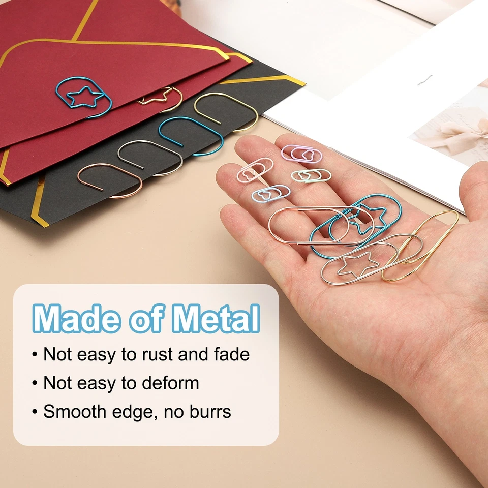 2x1 Inch Large Paper Clip, 20 Pcs Metal Paper Clip Cute Bulk, Rose Gold Foto 4 de 4