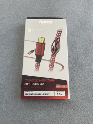 Hama USB-Kabel Prime Line Micro-USB  auf USB-A 1,5 m rot neu