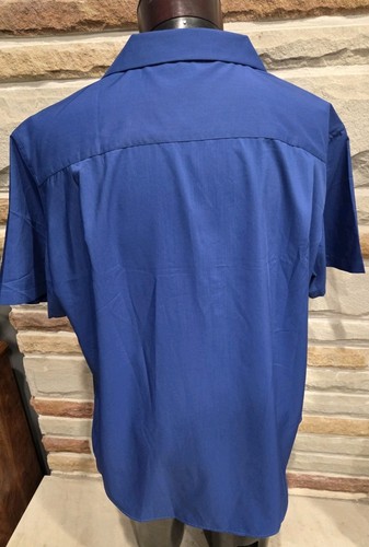 NUEVO 2XL COOFANDY Verano Abotonado Sin Arrugas Manga Corta Vestido Camisa Azul - Imagen 6 de 9