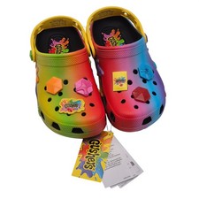Crocs Gushers Classic Clogs with Gusher Jibbitz Kids Size J5 Colorful Shoes