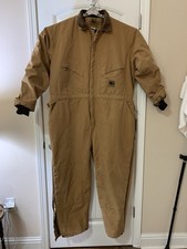 Berne Heritage Duck Canvas Insulated Leg Zip Long Sleeve Coverall Brown Size 2XL