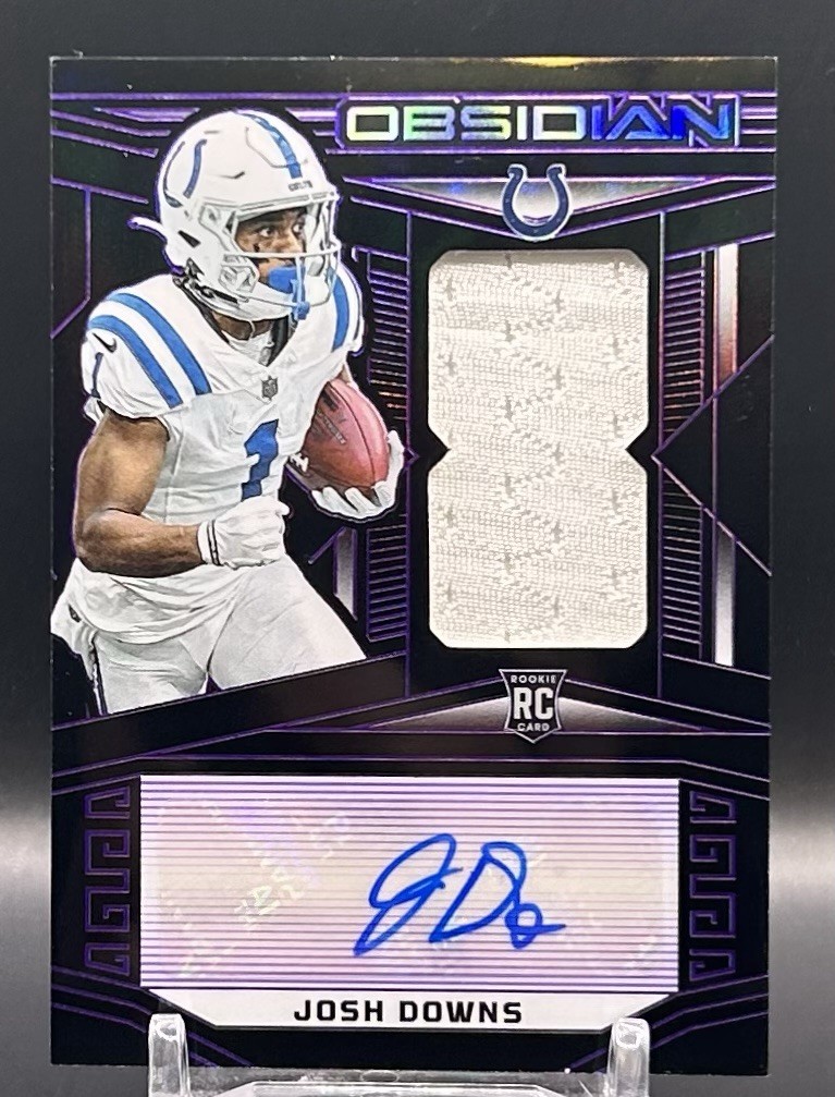 JOSH DOWNS 2023 OBSIDIAN RPA ROOKIE PATCH AUTOGRAPH Purple Etch /75 COLTS