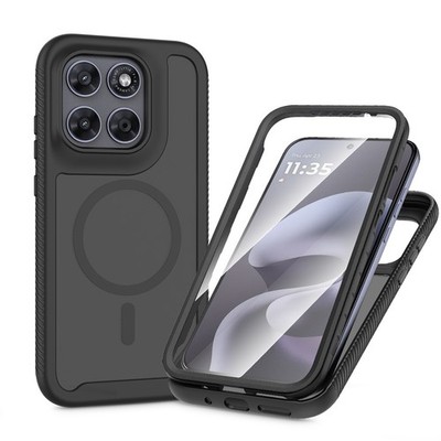 For Motorola Moto G67, Full Cover 360° Protector Hybrid Armor Magnetic Case