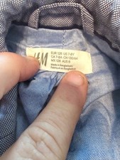 H M Blazer Jacket Boys 7 Year Blue Lined Cotton Notch Lapel Single Breasted SH7