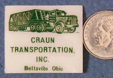 Craun Transportation Inc Bettsville Ohio Truck Hauler Matchbook Art Proof MBa1
