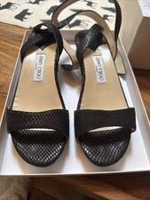 Jimmy Choo Size 40 104 Emerald Metallic Suede Strappy Sandal 011004499