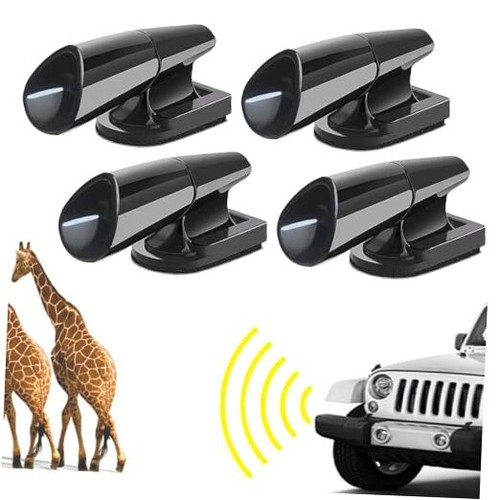 4pcs Deer Warning Whistles Device for Cars, Anti-Deer-Ultrasonic-Whistles Black - Picture 1 of 8