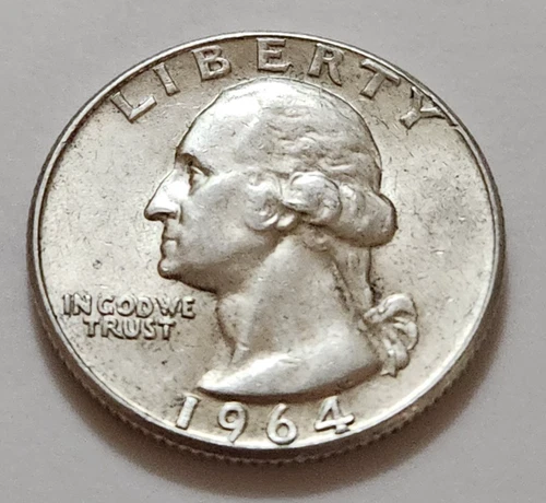 AU 1964 Washington Quarter 25c 90% Silver (X3)