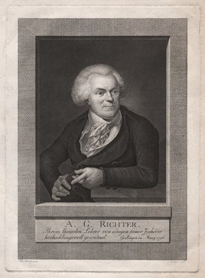 August Gottlob Richter Chirurg Arzt surgeon Göttingen Portrait Kupferstich 1796