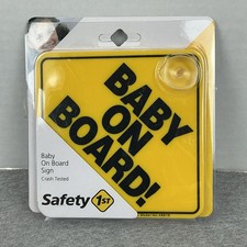 Safety 1st Baby on Board Car Sign Suction Cup Yellow Crash Tested Alert Toddler