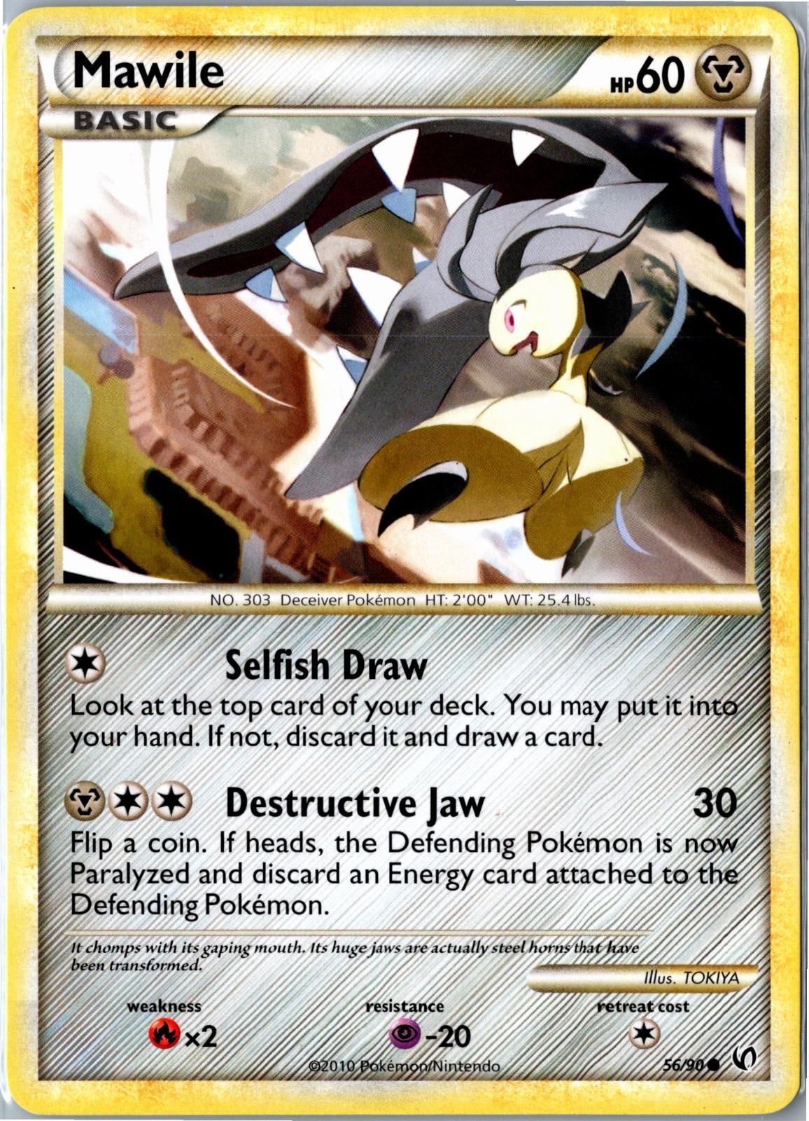 Pokemon Card - Mawile 56/90 HGSS Undaunted Common Lightly Played