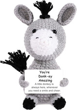 Mini Funny Donkey Crochet Gift, Birthday Gifts for Women Men, Inspirational Smal