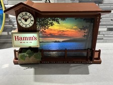 VINTAGE HAMM'S DAWN TO DUSK MOTION SIGN & LIGHT WITH CLOCK