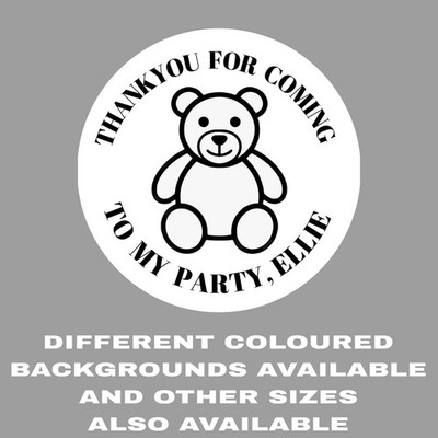 10 x Teddybär personalisierte Aufkleber Etikett Geburtstag Party Tüte Kegel Danke 