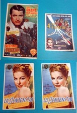 4 Color Spanish Handbills 1940'-50's Cary Grant Dawn Addams Ann Sheridan MORE