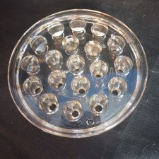 Vtg Clear Glass Flower Frog 19 Holes 5" Diameter Stem Holder Flower Arrangements