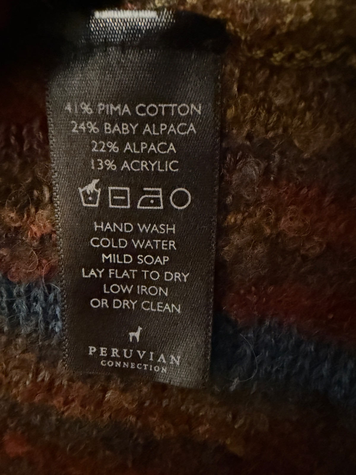 Peruvian Connection Stripe Button Long Crochet Sw… - image 12