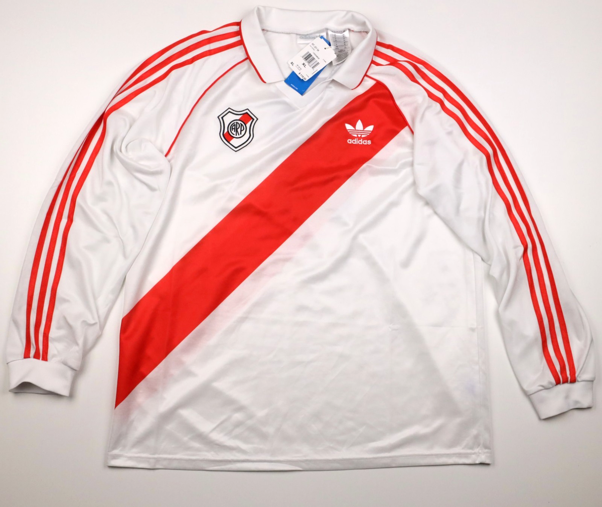 River Plate 94/95 Home Adidas Originals LS Retro Jersey - Men's XL