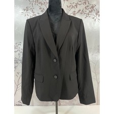 Calvin Klein Two-Button Blazer Jacket Black Women's Size 16 Professional Office