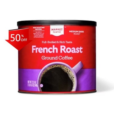 French Roast Medium-Dark Roast Ground Coffee - 22.6oz - Market Pantry 