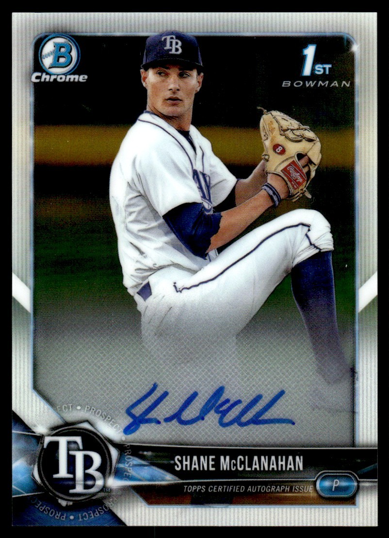 2018 Bowman Draft Chrome Pick Autographs Shane McClanahan Auto Tampa Bay Rays