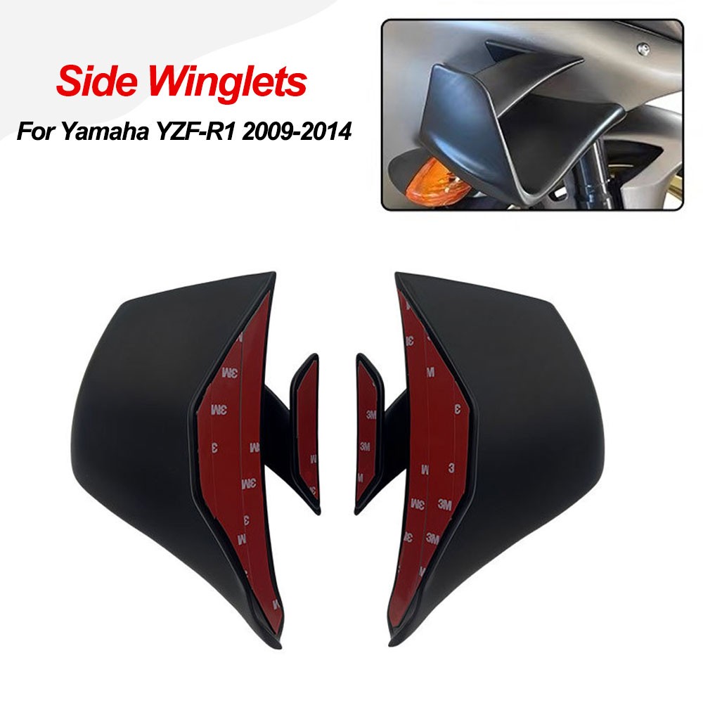 Matte black For Yamaha YZF-R1 2009-2014 Side Winglets Wing Spoiler