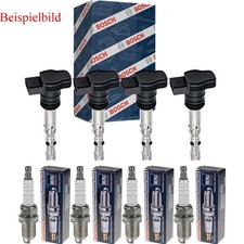 4x BOSCH Zündspule + BERU Zündkerze für Audi A4 Avant 8K5 B8 1.8 TFSI VW Golf
