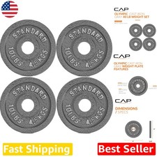 Olympic Weight Plates 2-Inch 40lb Set Cast Iron Grey Baked Enamel