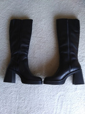 New STEVE MADDEN Chic Excellent Quality Black LEATHER Hi Boots - 9 M