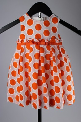 Mayoral Chic Orange White Polka Dot Toddler Dress 12 Months Fancy