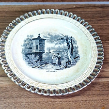 Antik Souvenirteller  Umdruckteller  Motiv Mainz 19Jhdt ca 1850er