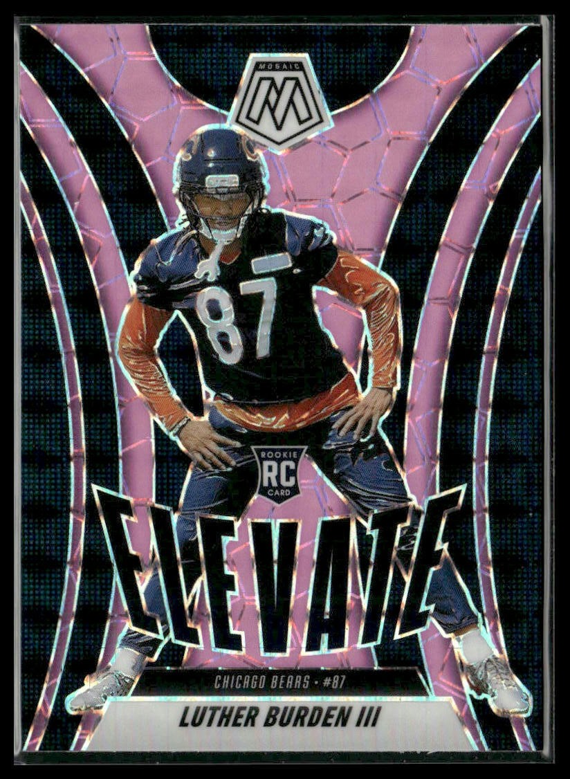 2025 Panini Mosaic #7 Luther Burden III Elevate Mosaic Pink Fluorescent