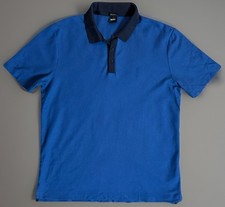 Hugo Boss Polo Shirt XL Regular Fit Blue Cotton Contrast Collar Men  s Size 40
