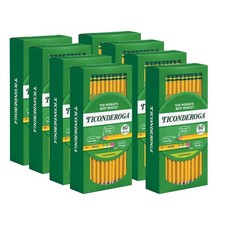 Ticonderoga Wood-Cased Pencils, Pre-Sharpened, 2 60 Count Pack of 8 , Yellow