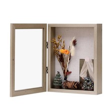8x10 Shadow Box Frame with Linen Back, Wood Glass Display Case for Medals, Ph...