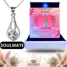 Drop Heart CUSTOM Soulmate Necklace Gift Ideas Valentines Gifts for Women ANDREO