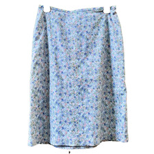 VTG 1999 Y2K Gap Floral Midi Lined A Line Skirt Womens 6 Blue Cottagecore Boho