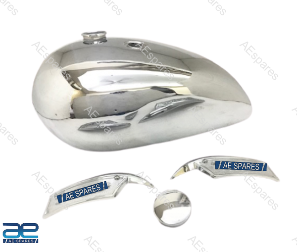 FüR Triumph T140 Chrom Benzin Kraftstoff Benzintank Stahl Mit Seite Kennzeichen-image