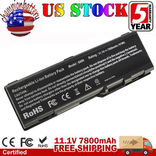 9Cell Laptop Battery for Dell Inspiron 6000 9200 9300 E1705 XPS M170 M1710 M90 - Picture 1 of 8