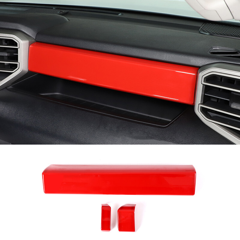 ABS Red Dashboard Panel Trim Car Accessories For Toyot-a Tundra Sequoia 2022-23