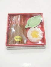 Incense Holders Ceramic Green Leaf and Fish Flower Candles Incense Sets 