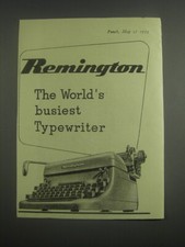 1953 Remington Typewriter Ad - Remington The World's busiest Typewriter thumbnail
