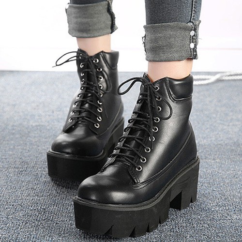 black platform boots ebay